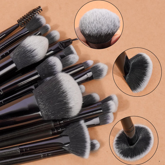 29pcs Makeup Tool Kit 20 Pcs Makeup Brushes+9 Pc Makeup Sponge Air Cushion Powder Puff Finger Puff Set Portable Makeup Tool